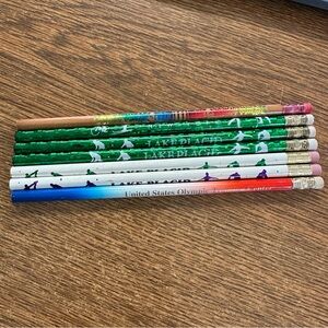 VINTAGE SET OF 6 LAKE PLACID AND 1 MONTICELLO 90’S PENCILS NEVER USED JEFFERSON